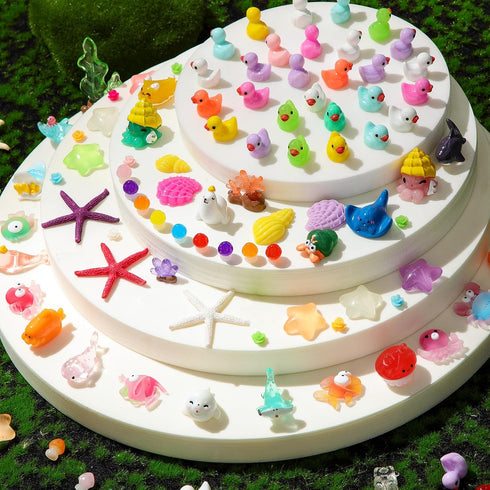 800 Barydat Pcs Mini Resin Animals Figures Bulk Miniature Garden Accessories for Pranks Hide Party Gift Duck Tiny Resin