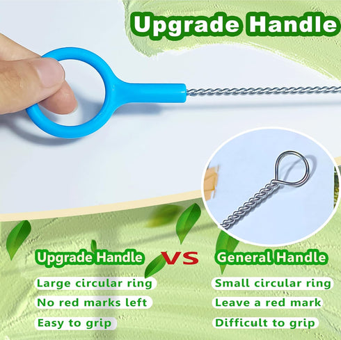 Heavy Duty Straw Cleaner Brush, 5 Size Straw Brush Cleaner with Big Circular Handle for Various Teapots & Kettles