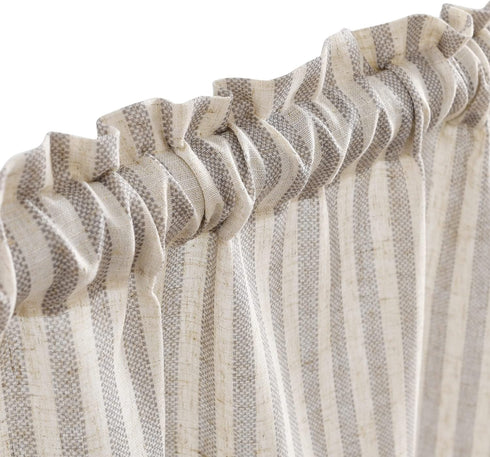 24 Inch 2 Vangao Stripe Farmhouse Kitchen Curtains Length Linen Cafe Curtains Tickingstripe Tier Drapes Pinstripe