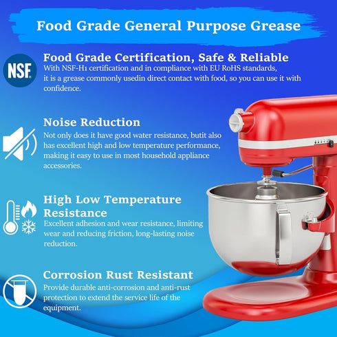 Horex Food Grade Grease 50g for Kitchen Stand Mixer Machines, Anti-Seize Mixer Gear Bearing Attachments for Home Cooking