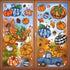 6 Sheets Fall Window Clings, Double-Sided Window Stickers with Orange Maple Leaves Pumpkins for Thanksgiving Home
