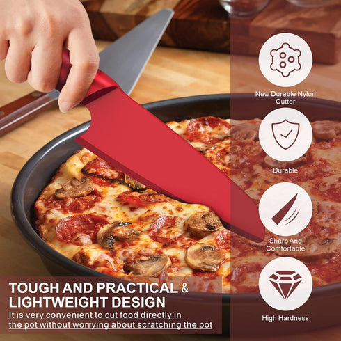 SWIBINJIT Nylon Knife | Plastic Knife Safe for Kids | 2 Piece set 11” and 9” | Nylon Knife Set for Cutting Fruits, Veggies and Bread | kids Nylon Knife for Nonstick Pans by SWIBINJIT