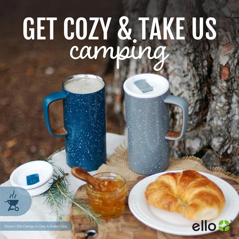 Ello Campy 18oz Stainless Steel Travel Mug - Leak-Proof Slider Lid, Reusable, Vacuum Insulated, Perfect for Coffee or