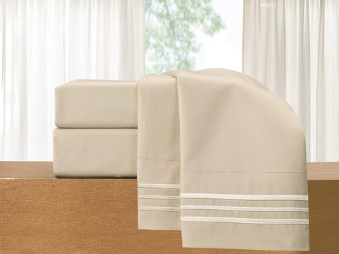 Elegant Comfort 1500 Thread Count Embroidered Egyptian Quality Luxurious Silky Soft Pillowcase, Standard/Queen Size,