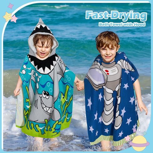 6 Toddler(47 24 Inch,Vivid Pcs Kids Hooded Towel Kids Bath Towels with Hood Microfiber Baby Pool Beach Towel for Boy