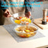 Mini 9 Inch Round Glass Casserole Dish with Glass Lid, Oven Safe Bakeware with Handles (1.9 QT)