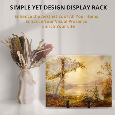 3 Pack 3 Inch Picture Stands for Display, Black Metal Decorative Plate Holder, Frame Stand