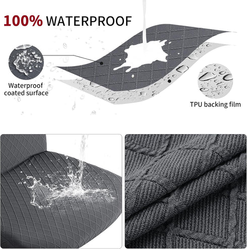 Armless Criss Cross Office Desk Chair Cover, Waterproof Stretch Jacquard Slipcover for Mid Back Wide Seat Gaming Chair