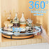 Wood Lazy Susan Turntable Organizer, 11" Round Wooden Lazy Susan for Kitchen Countertop, Dining Table, Pantry Storage