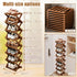 4 Closet Tier Natural Bamboo Shoe Rack,Foldable Space Saving Shoe Storage Organizer,Easy Assembly & Strong Design Shoes