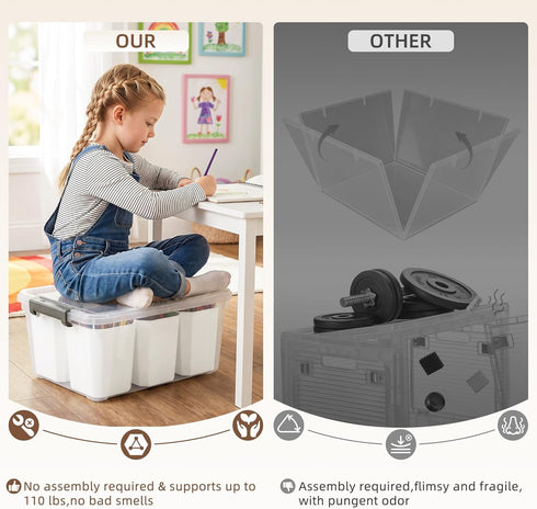 17 Citylife QT Plastic Storage Bins Clear Storage Box with Lids Multipurpose Stackable Storage Containers