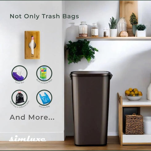 Simluxe Trash Bag Dispenser Wall Mounted & Stackable Garbage Bag Holder Dispenser for Kitchen & Pantry | Durable