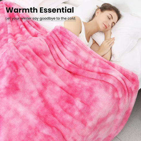 Cozy Fleece Throw Blanket Soft Lightweight Throw Blankets Warm Plush Pink Fall Blankets and Throws Couch Sofa Bed