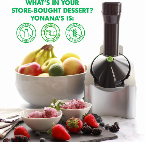 Yonanas 902RD Classic Vegan Non-Dairy Frozen Fruit Soft Serve Dessert Maker, BPA Free, Red