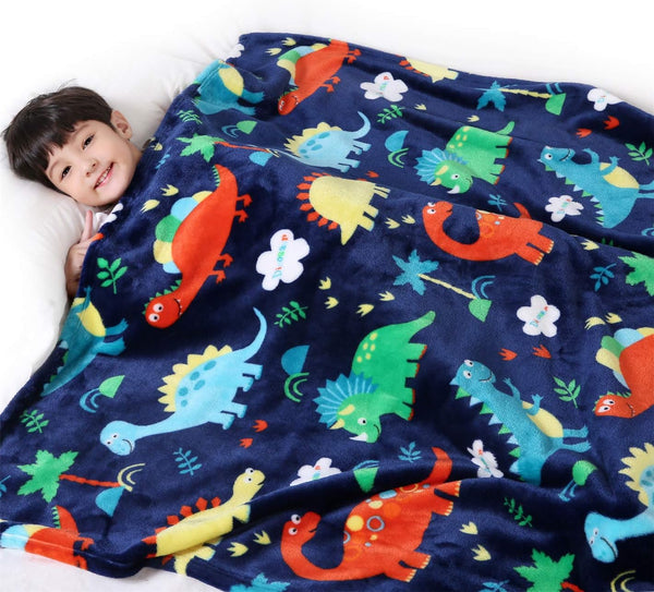 Lukeight Dinosaur Toddler Blanket Gifts for Boys and Girls, Plush Dino Throw
