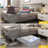 Onlyeasy Large Underbed Storage Bags Organizer Container (2 Pack) with 4 Handles and Clear Window, Herringbone Grey