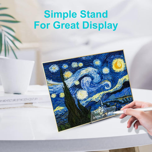 Acrylic Book Stand with Ledge, 10PC Clear Acrylic Display Easel for Books, Magazine, Pictures, Artworks