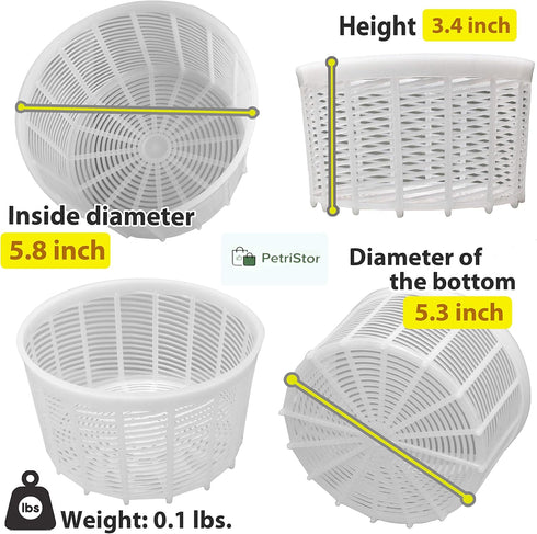6 1.25QT pcs Soft Cheese Mold for Cheese Making - Small Cheese Mold - Homemade Cheese Making Supplies - Cream Cheese