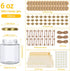 6 oz 30-Pack SZUAH Mini Glass Honey Jars | Honey Jars with Wood Dippers, Gold Lids, Gift Bags, Bee Charms, Labels