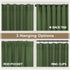 90 Inch 2 Set 7.5 Pitalk Olive Green Curtains Length for Dining Room Panel Back Tab Pocket Linen Sheer Boho Farmhouse
