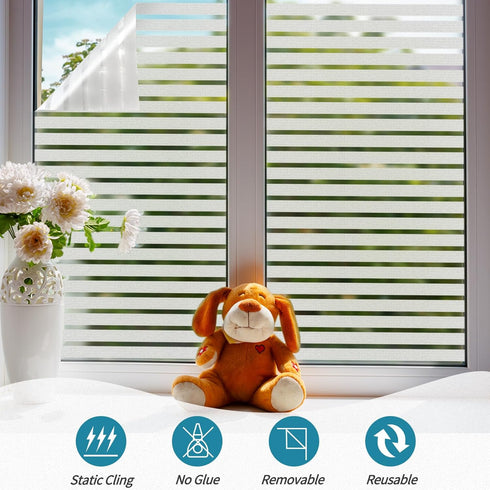 Niviy 23.6 x 78.7 Inches Frosted Window Film, Non-Adhesive Static Cling with UV Protection for Home Office
