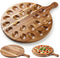HANSGO Deviled Egg Platter, Wooden Round Deviled Egg Charcuterie Board Tray Holder