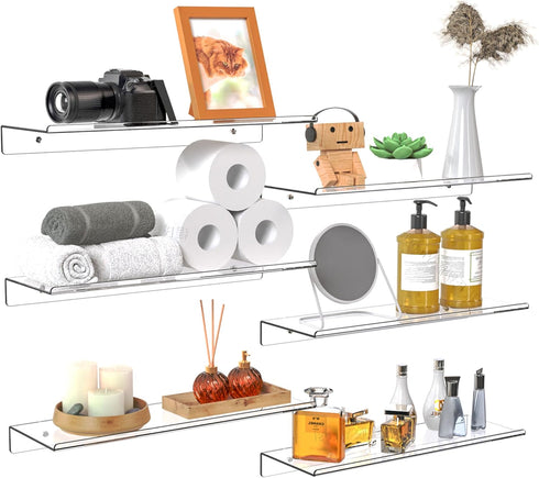 Clear Acrylic Floating Shelves Set of 2 for Lego Sets Funko Pop