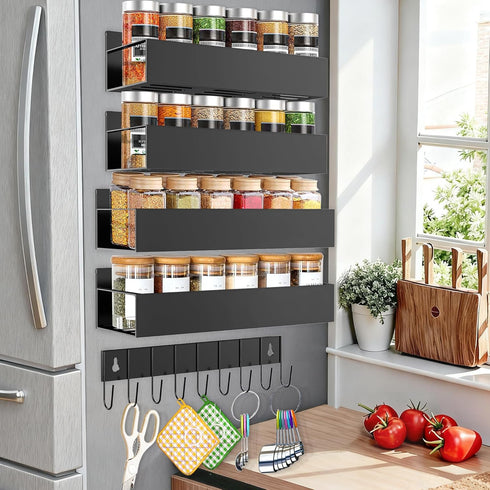 SMRCAD Magnetic Spice Rack for Refrigerator Seasoning Organizer for Spice Fridge Shelf