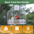 Window Bird Feeders for Outside, Clear Acrylic Bird Feeder with 3 Strong Adhesive Sheets for Wild Bird Watching
