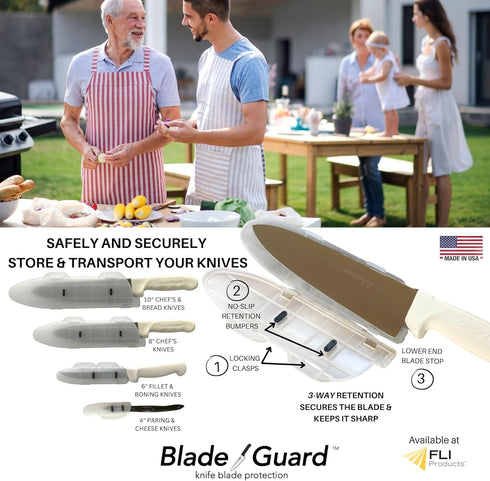 Blade Guard Knife Blade Protection Cover, Secure Fit Sheath for Storage or Transport, Dishwasher Safe BPA-Free, Clear