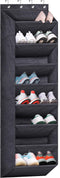 SLEEPING LAMB Over The Door Shoe Organizer with Large Deep Pockets, Narrow Rack for Hanging Boots Storage, Black