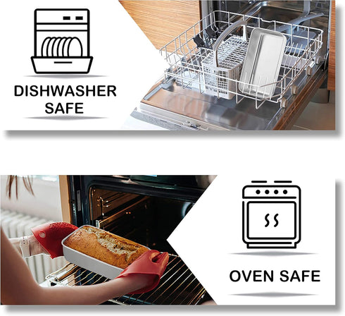 TeamFar Loaf Pan, 9¼” × 5” Stainless Steel Bread Loaf Pan for Baking Bread, Cake, Toast, Dishwasher Safe