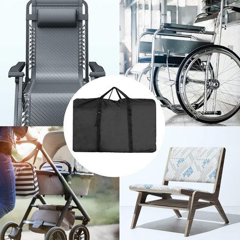 Uranshin 600D 43.3 29.13 x11.02 inches, Oxford Fabric Large Outside Chair Storage Bag, Black, x Zipper Closure