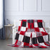63x87, Tache Holiday Red Farmhouse Super Soft Micro Fleece Plaid Patchwork Plush Lightweight Dual-Sided Decorative