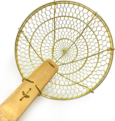 Round Brass Spider Strainer/Skimmer, 7"