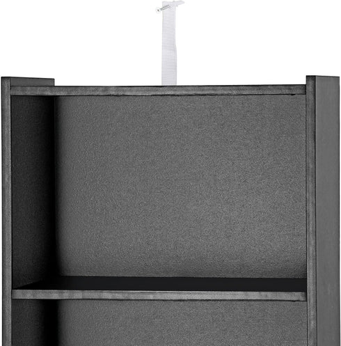 Nouva 5-Shelf Modern Black Bookcase - Stylish Storage Solution for Books, CDs, and More