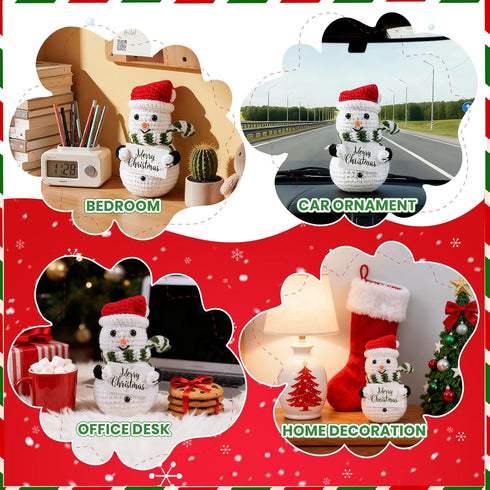 Merry Christmas Crochet Gifts for Women Men, Xmas Handmade Snowman for Family Friends, Funny Winter Christmas Stocking