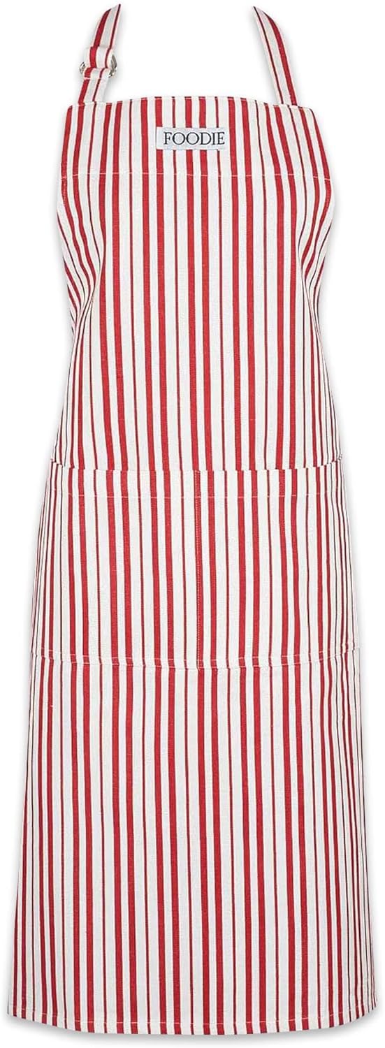 DII Kitchen Collection Striped Tomato Apron, Gourmet Chef