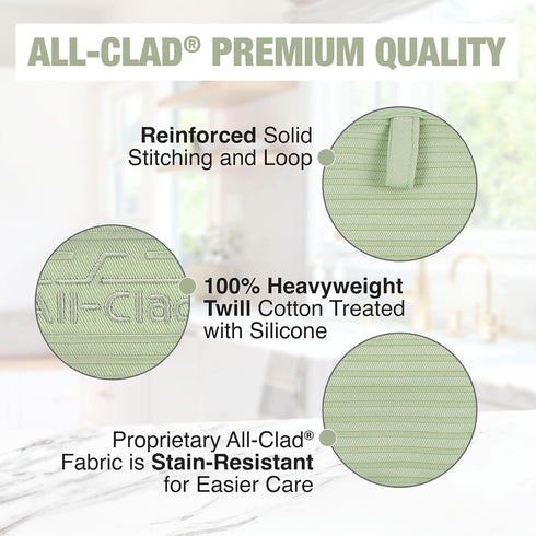 All-Clad Premium Pot Holder & Hot Pad - Heat Resistant to 500 Degrees, 100% Cotton, 10"x6.25"