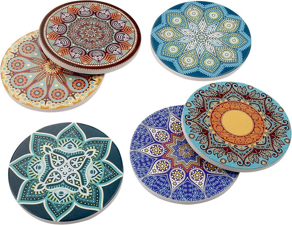 LogHog Stylish and Functional Drink Coasters - Set of 6 Coasters for