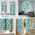 Coavas Decorative Window Privacy Film, Heat Control Sun Blocking Stained Glass Window Film, Floral Design Static Cling