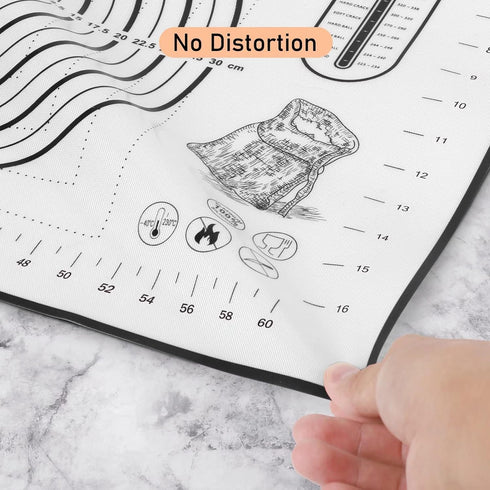 Silicone Pastry Mat - Baking Mat for Rolling Out Dough, 20''(W) x 28''(L), Black Fondant Mat