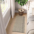 LEEVAN Washable Kitchen Rug 2' x 4.3', Natural Bathroom Runner, Reversible Small Hallway Rug for Foyer Laundry Decor