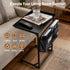 C Shaped End Table for Couch, Small Side Table for Living Room & Bedroom, Slide Under Sofa Table for Laptop, Coffee