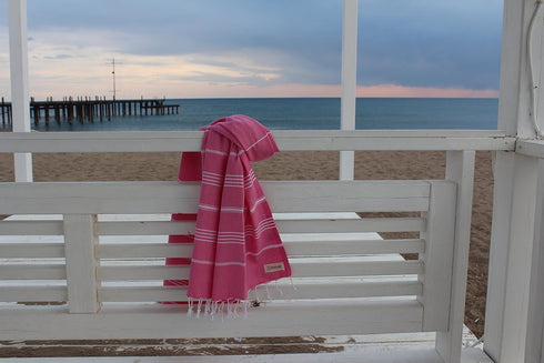 Bersuse Beach Towels Peshtemal Turkish Towels, Anatolia Collection, 100% Cotton, Large, Pink, Quick-Dry