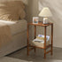 2-Tier YUFAM Side Table End Table Tall Night Stand for Living Room Bedroom Bathroom Office Furniture Brown