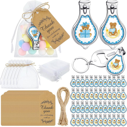 Minatee 50 Set Baby Shower Bottle Opener Favors Nail Clipper Bottle Opener Keychain