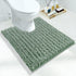 Yimobra Luxury Shaggy U-Shaped Toilet Rug, Soft Non-Slip Bathroom Floor Mat, 24.4 X 20.4 Inches, Green