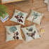 YeeJu Set of 4 Cotton Linen Floral Decorative Throw Pillow Covers 20x20 Inch for Home Decor