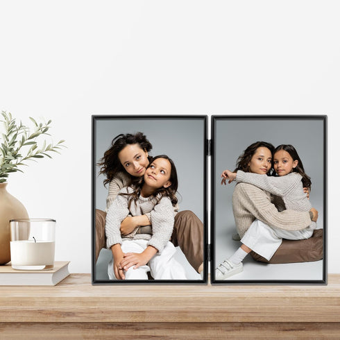 Lawrence Frames Black Metal Frame, Simply, 5x7 Double